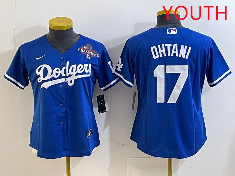Youth Los Angeles Dodgers #17 Ohtani Blue Game 2025 Nike MLB Jersey style 3183